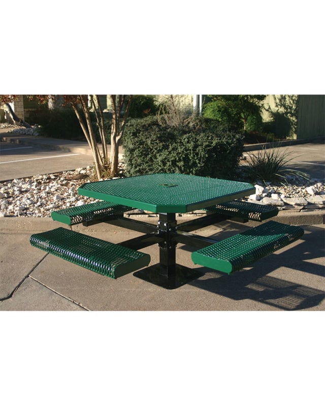 46 Octagon Pedestal Picnic Table With Rolled Seats ParkTastic