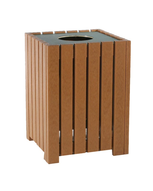 Heavyduty Square Recycled Plastic Trash Receptacle Park Warehouse