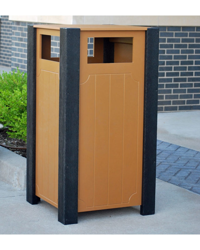 Ridgeview Recycled Plastic Trash Receptacle 32 Gallon Park Warehouse
