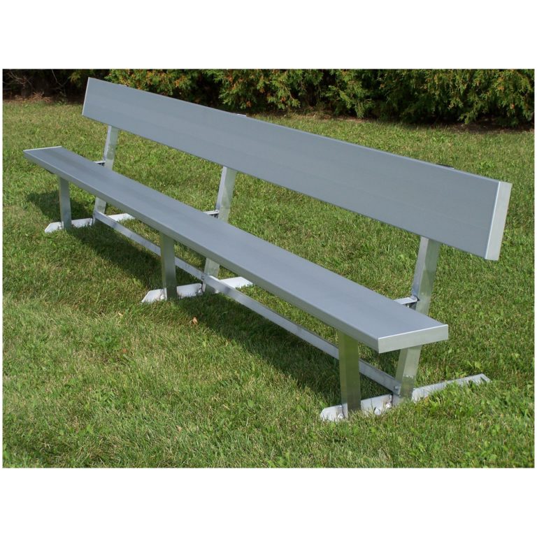 All Aluminum Players Bench Backrest Portable Park Warehouse
