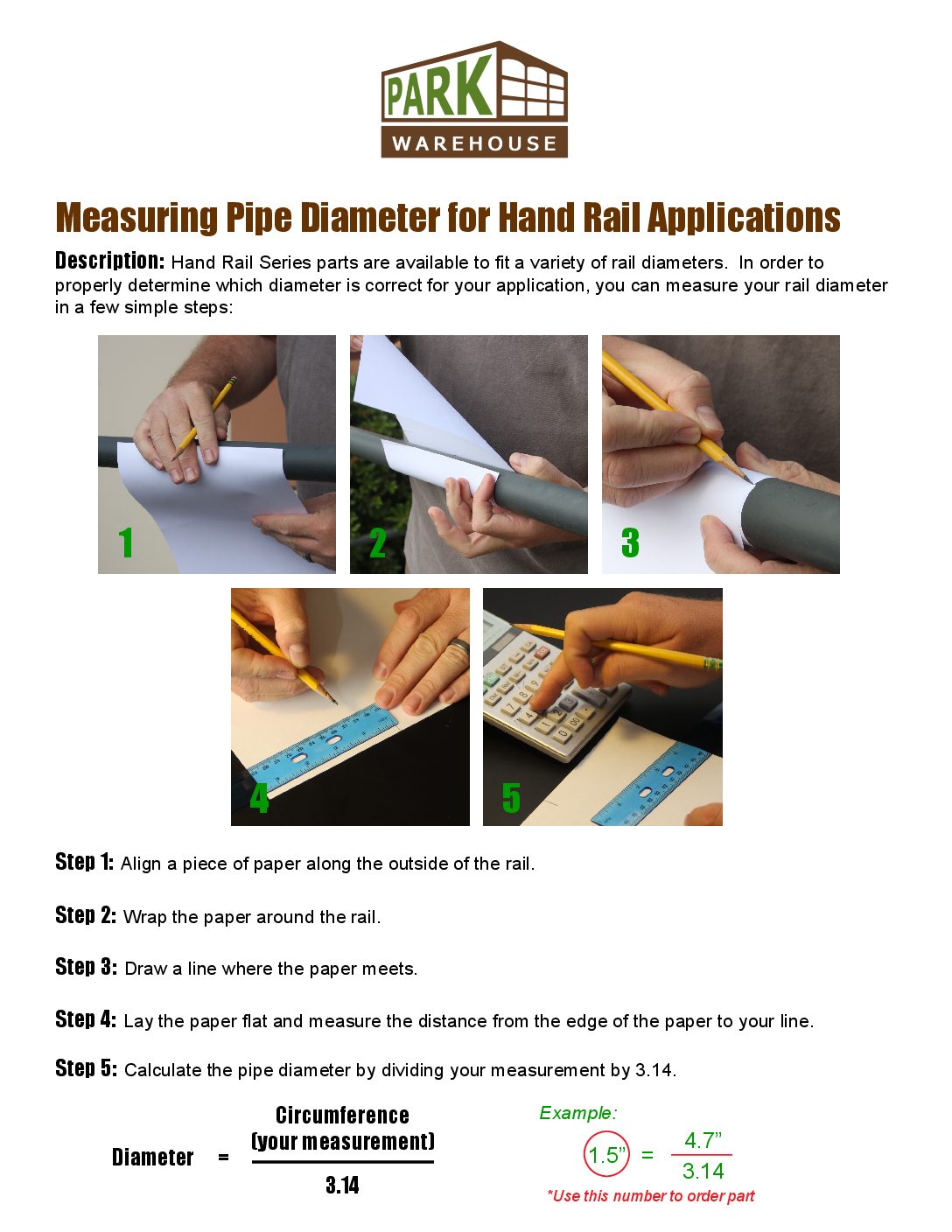 Aluminum Skateboard Deterrent for Handrails with 1.75"OD Park Warehouse