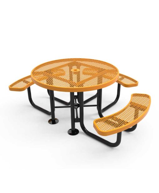 46 Round Portable Picnic Table, Atlantic Indoor Outdoor Portable Folding Metal Side Table