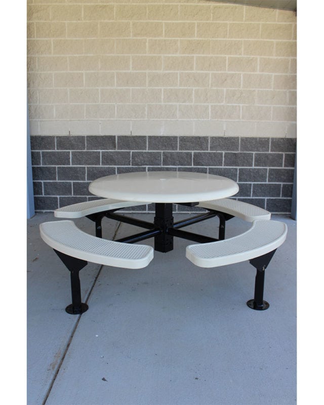 46" Nexus Round Pedestal Picnic Table with Solid Top ParkTastic