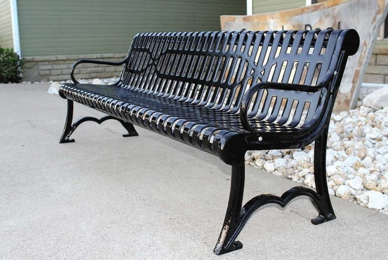 Austin Heavy Duty Outdoor Metal Bench ParkTastic Park Warehouse