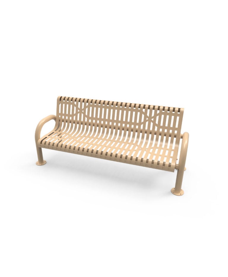 Modern Bench With Back ParkTastic Park Warehouse