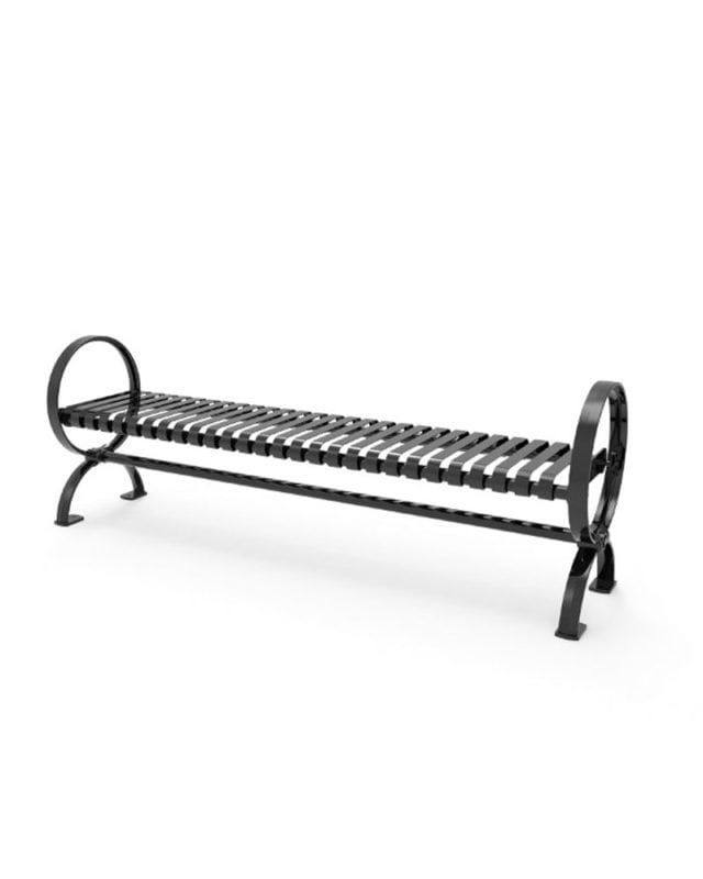 Village Strap Metal Bench Backless Parktastic Park Warehouse 6492