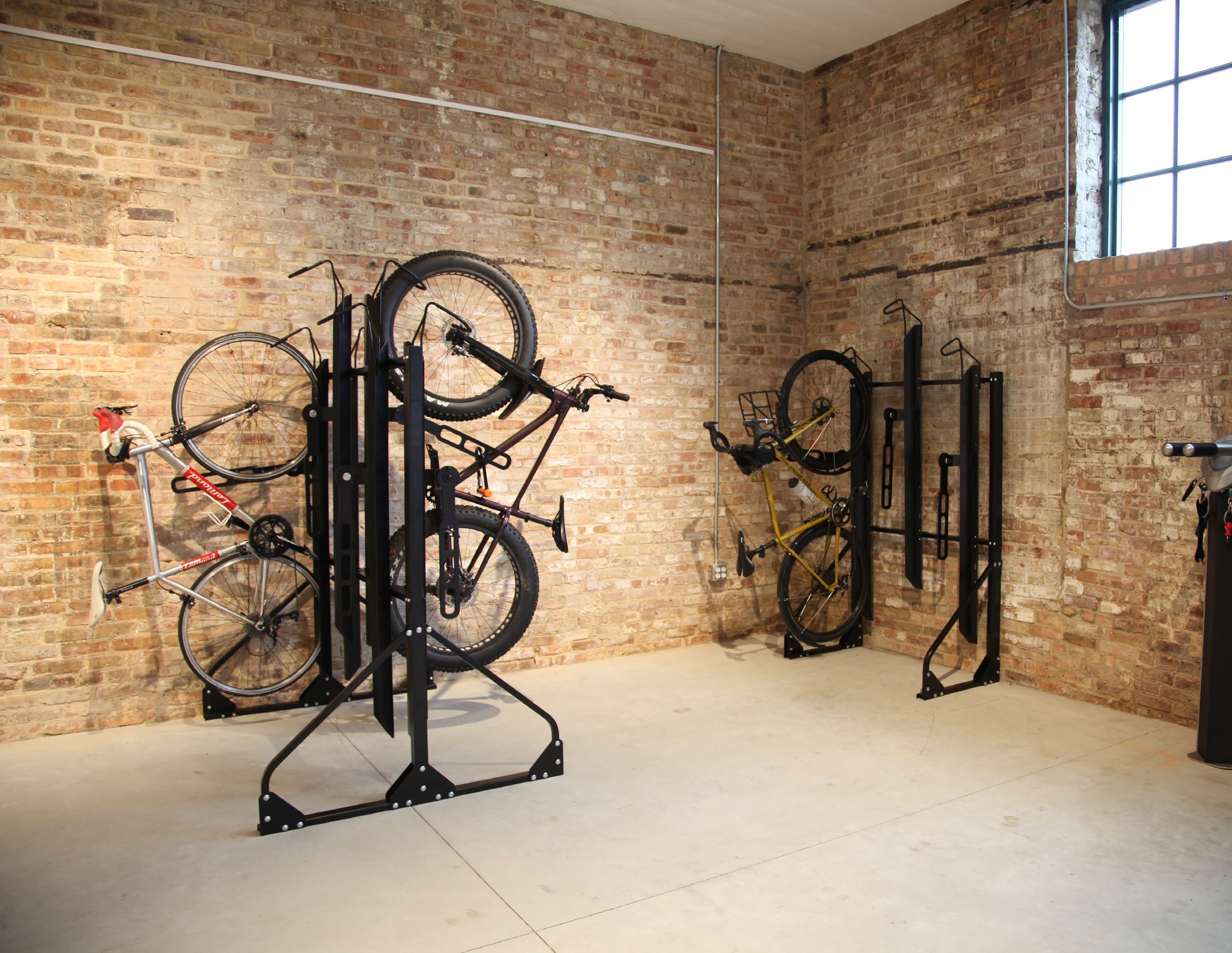 VERTICAL Stationary bike shelf - indoor bike shoe holder - home