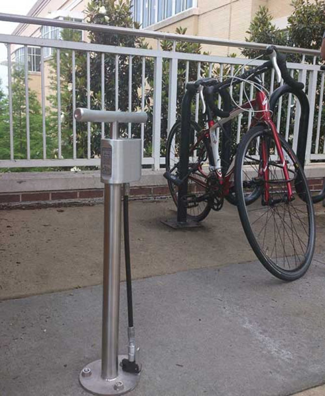 Outdoor Public Bike Pump with Gauge Park Warehouse