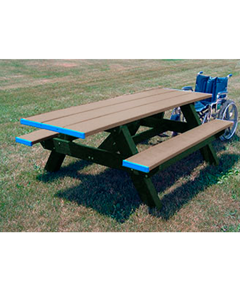 Pith Limited Diacritical Standard Picnic Table - Rectangular - Recycled Plastic - Both Ends - ADA -  Park Warehouse