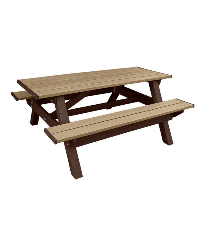 Deluxe Picnic Table Rectangular Recycled Plastic Park Warehouse