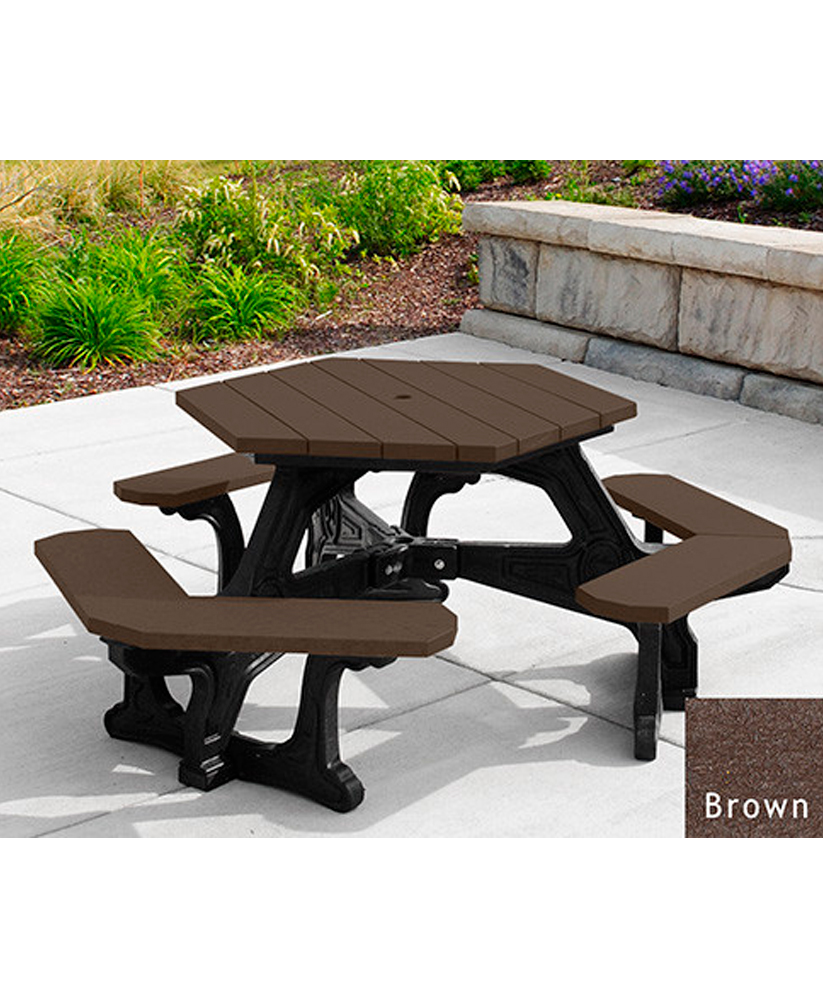 Adrianna Traditional Plastic Picnic Bench Hashtag Home Color: Dark Brown