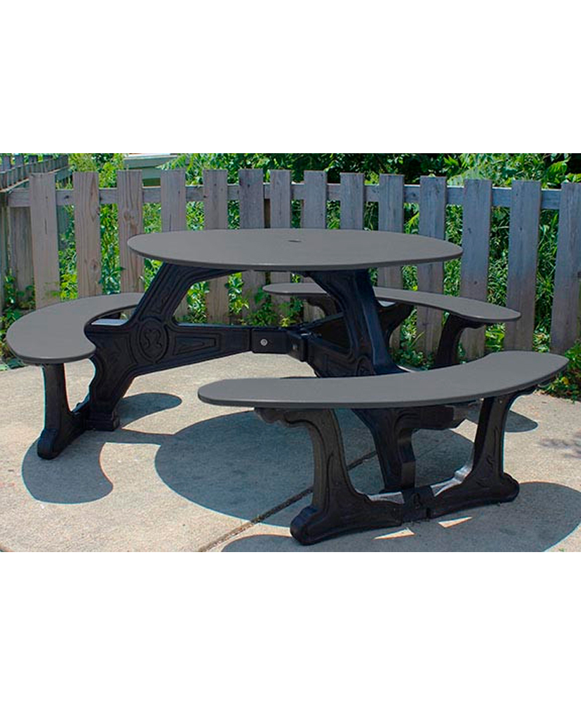 Bodega Picnic Table Round Recycled, Round Table Plastic Sheet