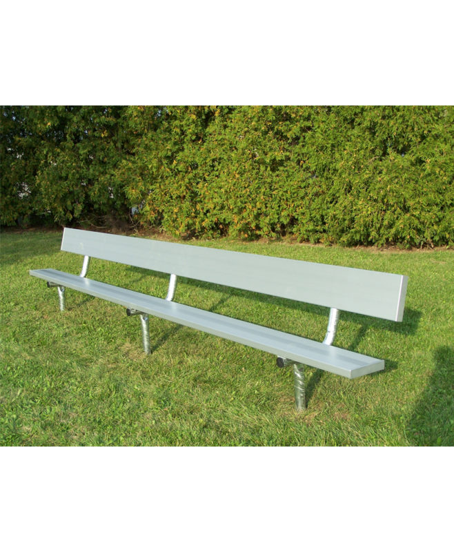 Aluminum Players Bench With Back Inground Mount Park Warehouse